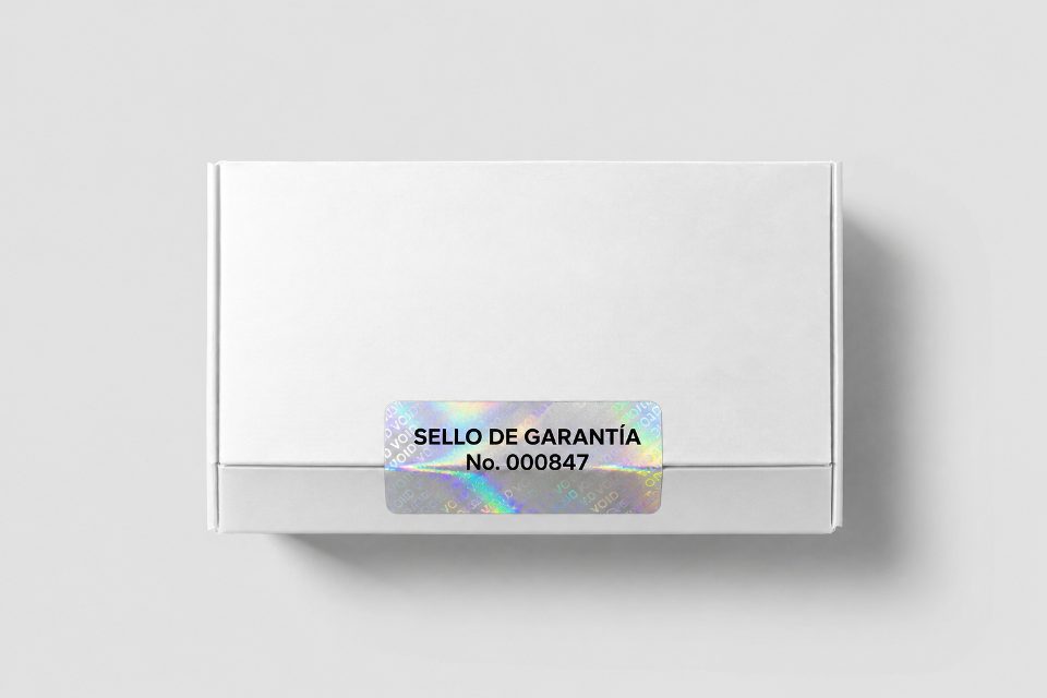 Sello de garantía holográfico VOID en caja blanca